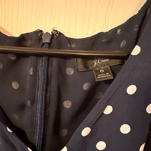 J. Crew. Size 6. Navy with white polka dots. - Picture 2 of 2
